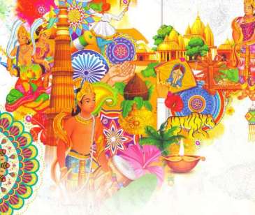 Vibrant illustration celebrating Navkar Diwas, featuring Jain spiritual elements, divine symbols, temples, and cultural motifs. Highlights the Navkar Mantra, Jain philosophy, and the significance of 9th April in Jainism.